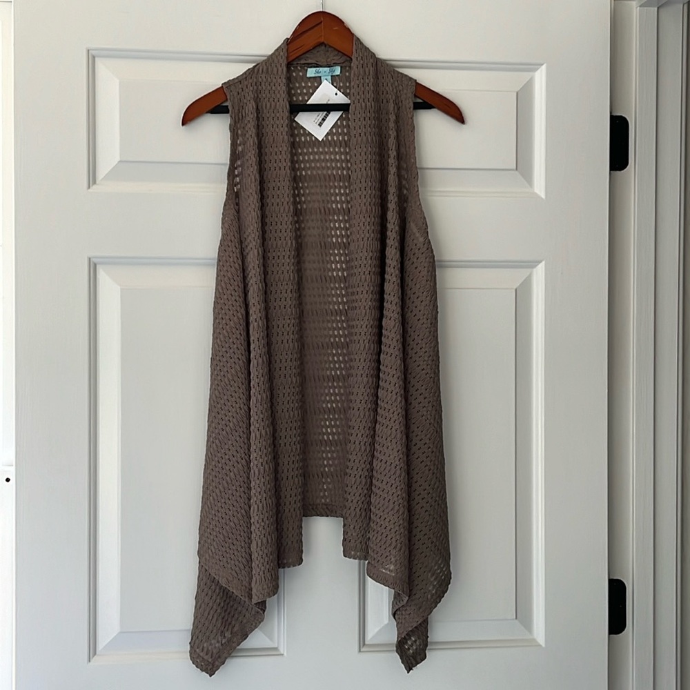 NWT She + Sky Sleeveless Mocha Vest